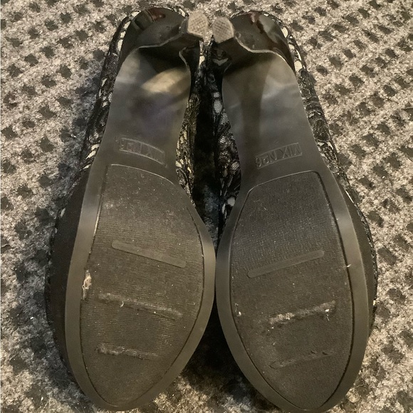 Mix No.6 women’s black lace peep toe platform stilettos pumps heels 8 - Picture 5 of 7